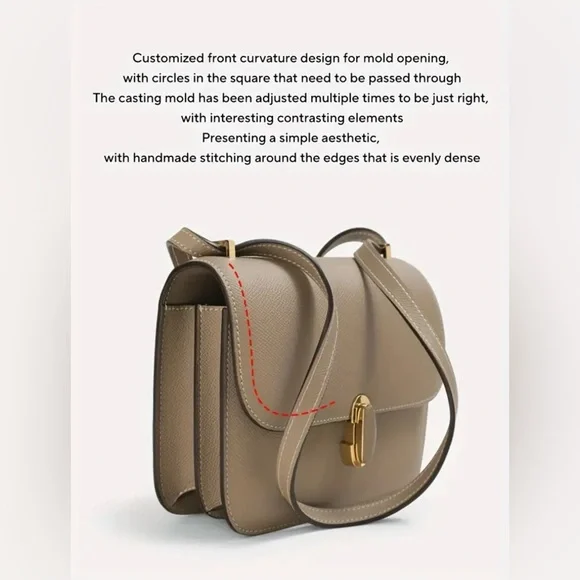 Women Handbag Leather Shoulder Crossbody Bag Small Square Bag - Picture 9 of 15